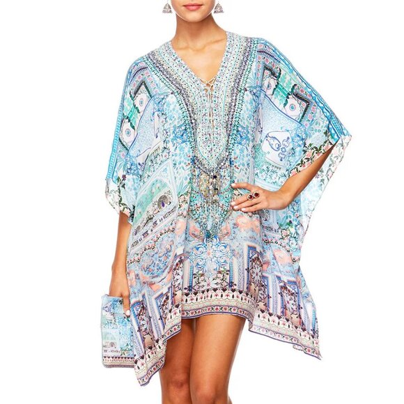 Camilla Short Lace Up Kaftan Lovers Retreat One Size OS b88 - Picture 1 of 7